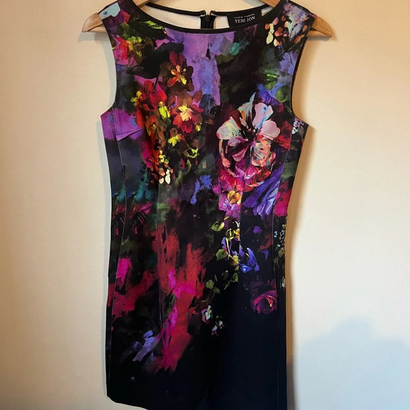 Rickie Freeman Teri Jon Womens Floral Print Dress, size 4 - Picture 2 of 5
